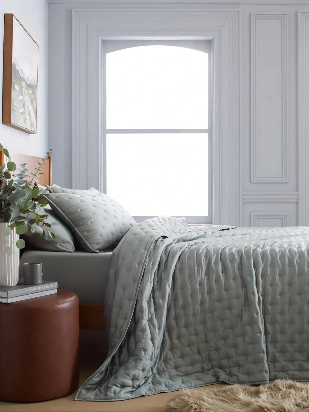 Quince Bamboo Dream Quilt Twin Eucalyptus Green NWOT